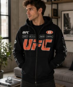 Drake’s OVO x UFC 2026 Hooded Jacket OVO x UFC 2026 Drake Black Fleece Hooded Jacket