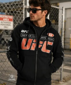 Drake’s OVO x UFC 2026 Hooded Jacket OVO x UFC Black Hooded Fleece Jacket 2026