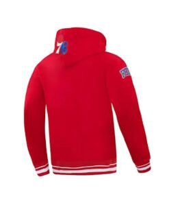 Philadelphia 76ers Red Classic Rib Hoodie Philadelphia 76ers Classic Rib Pullover Hoodie