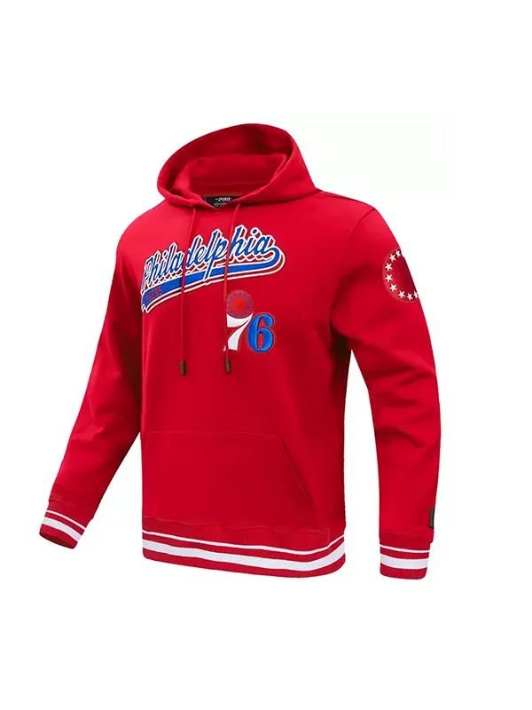 Philadelphia 76ers Red Classic Rib Hoodie Philadelphia 76ers Red Classic Rib Hoodie