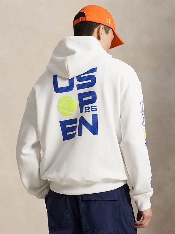 Polo Ralph Lauren 2026 US Open Big Fit Graphic Hoodie Polo Ralph Lauren 2026 US White Pullover Hoodie