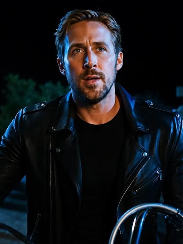 Ryan Gosling Ghost Rider Black Leather Jacket Ryan Gosling Ghost Rider Black Leather Jacket