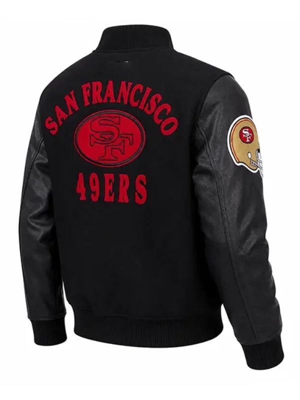 San Francisco 49ers First Team Varsity Jacket San Francisco 49ers First Team Black Jacket