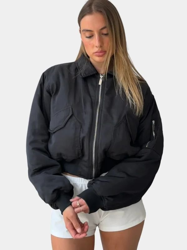 Scarlet and Sam Bomber Jacket Scarlet And Sam Black Bomber Jacket