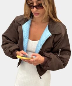 Scarlet and Sam Bomber Jacket Scarlet And Sam Capsule Brown Bomber Jacket