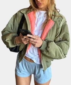 Scarlet and Sam Bomber Jacket Scarlet And Sam Capsule Green Bomber Jacket
