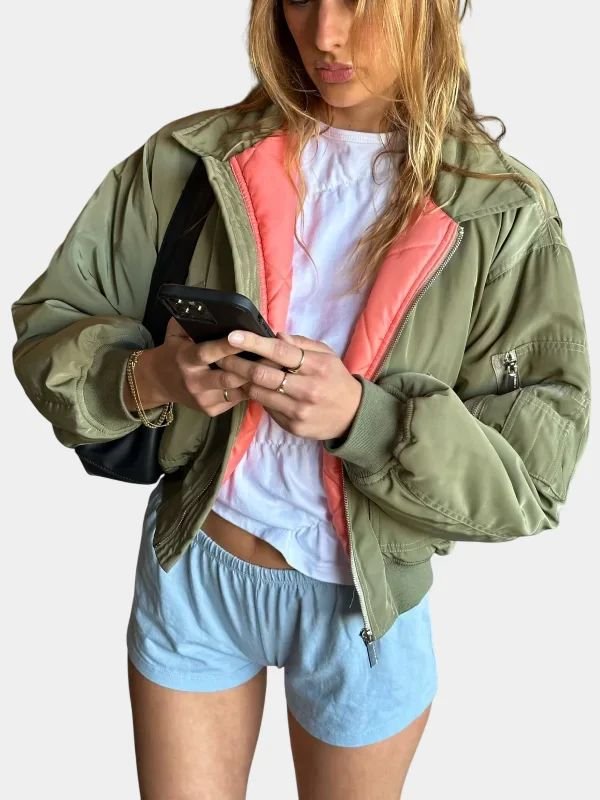 Scarlet and Sam Bomber Jacket Scarlet And Sam Capsule Green Bomber Jacket