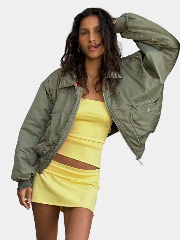 Scarlet and Sam Bomber Jacket Scarlet And Sam Green Bomber Jacket
