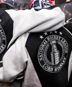 Sebastian Aho NHL Lord Stanley Varsity Jacket Sebastian Aho NHL Lord Stanley Lettermen Jacket Black and White