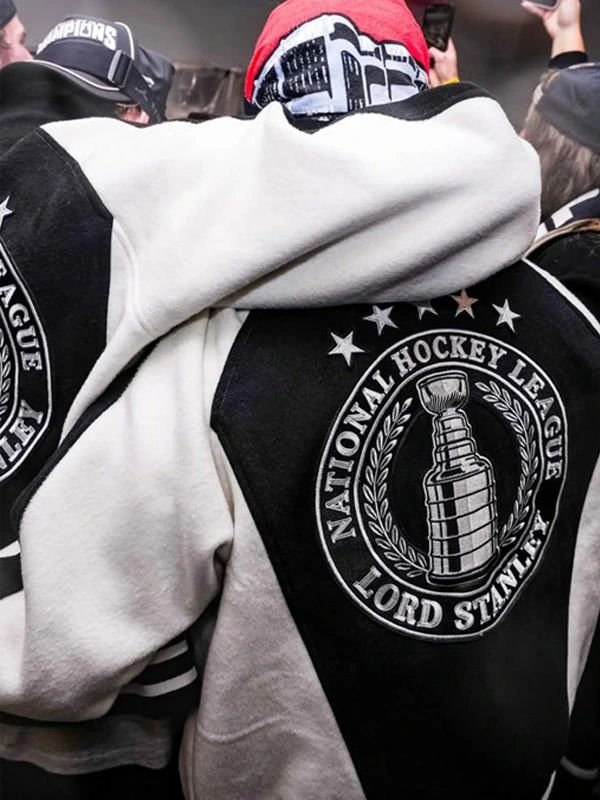 Sebastian Aho NHL Lord Stanley Varsity Jacket Sebastian Aho NHL Lord Stanley Lettermen Jacket Black and White