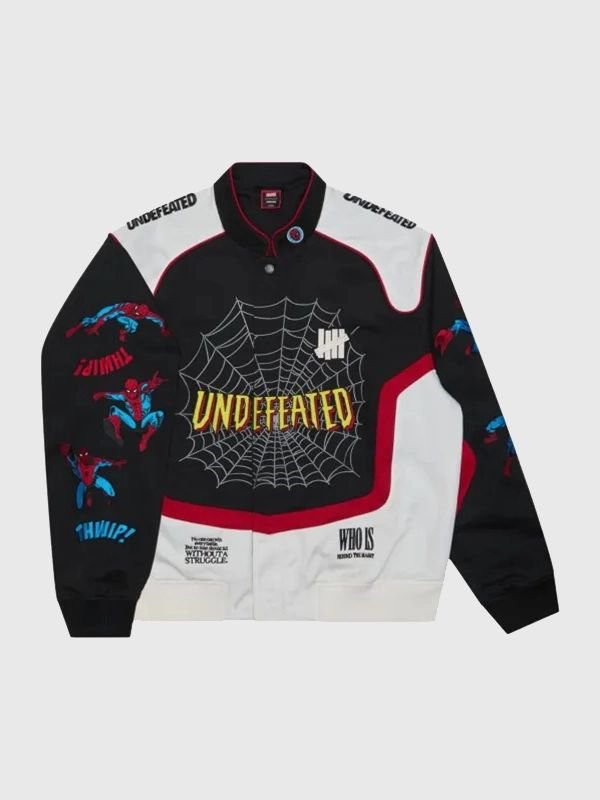 Undefeated x Spider-Man FW26 Varsity Jacket Undefeated x Spider-Man FW26 Black & White Jacket Varsity