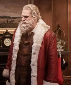 Violent Night 2 David Harbour Santa Red Leather Coat Violent Night 2 David Harbour Santa Red Leather Coat