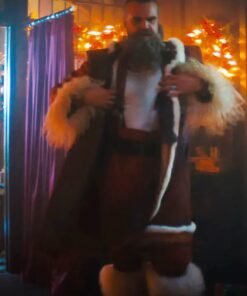 Violent Night 2 David Harbour Suede Leather Coat