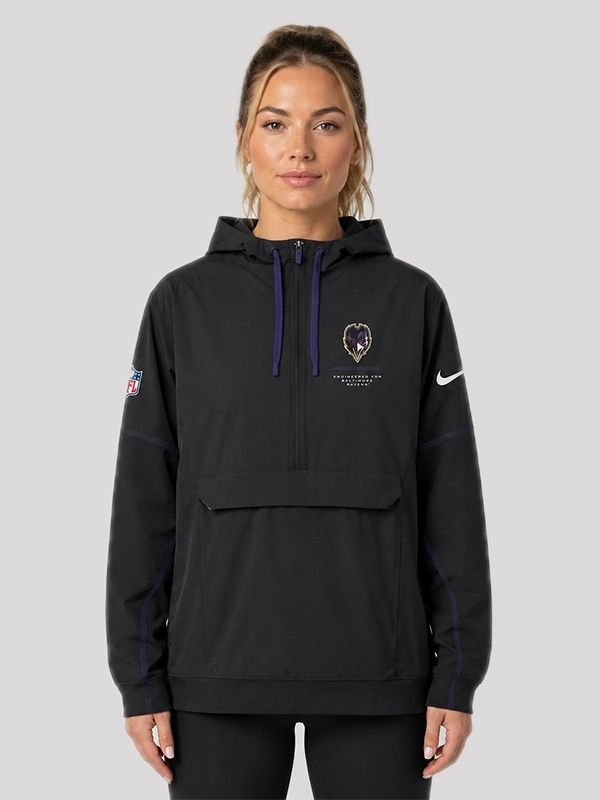 Womens Baltimore Ravens 2026 Sideline Anorak Half-Zip Jacket Womens Baltimore Ravens 2026 Sideline Anorak Half-Zip Jacket
