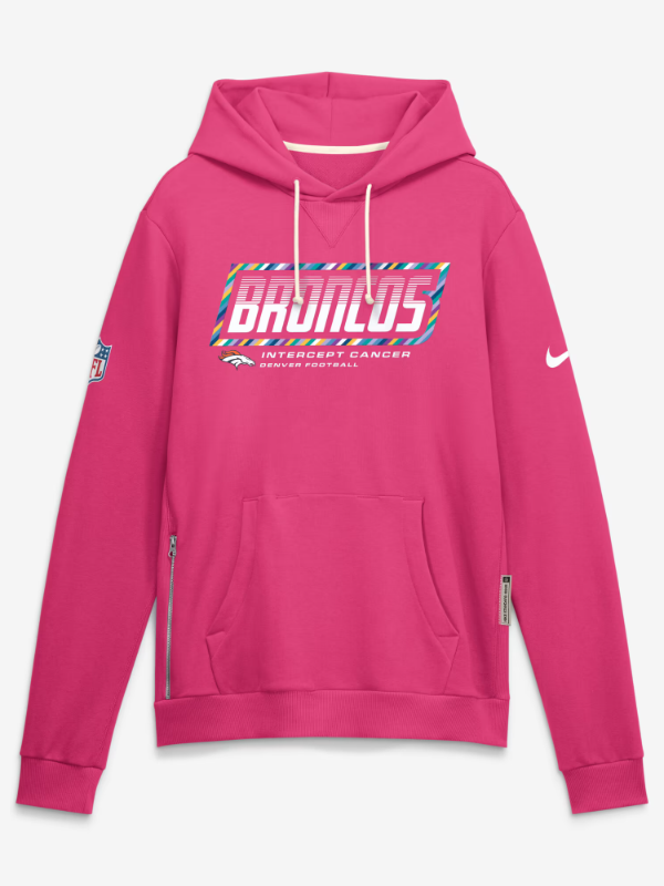 Denver Broncos Crucial Catch Hoodie 2026 2026 Broncos Crucial Catch Sideline Pullover Hoodie Pink