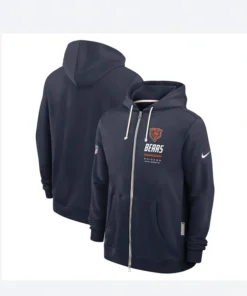 2026 Chicago Bears Sideline Zip Up Hoodie Nike