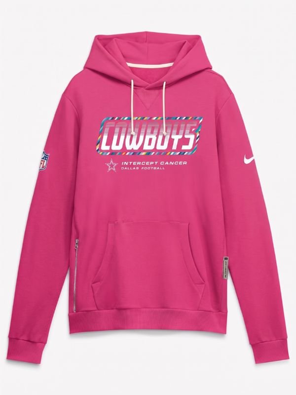 Dallas Cowboys Crucial Catch Hoodie 2026 2026 Cowboys Crucial Catch Sideline Pullover Hoodie Pink