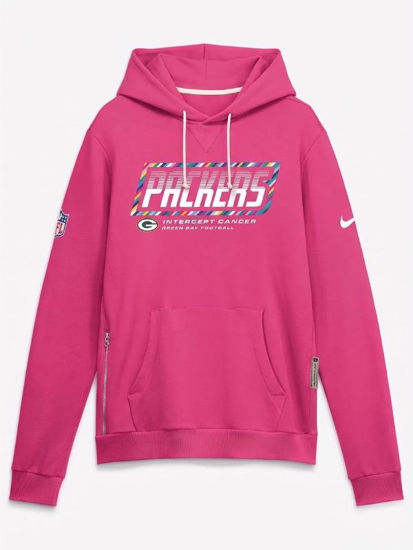 Green Bay Packers Crucial Catch Hoodie 2026 2026 Green Bay Packers Crucial Catch Sideline Pullover Hoodie Pink
