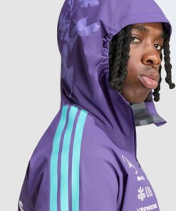 2026 Mercedes AMG F1 Unisex Purple Vanda Bloom Rain Jacket