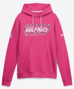 2026 Miami Dolphins Crucial Catch Sideline Pullover Hoodie Pink