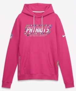 New England Patriots Crucial Catch Hoodie 2026 2026 New England Patriots Crucial Catch Sideline Pullover Hoodie Pink