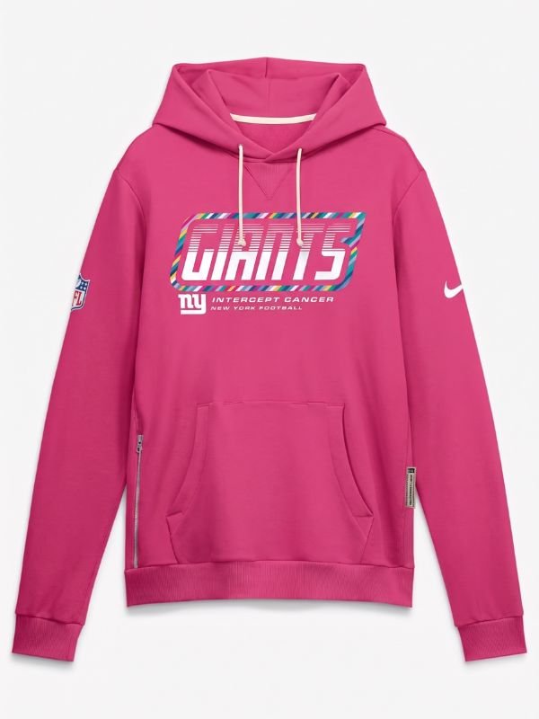 New York Giants Crucial Catch Hoodie 2026 2026 New York Giants Crucial Catch Sideline Pullover Hoodie Pink