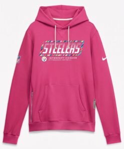 2026 Steelers Crucial Catch Sideline Pullover Hoodie Pink