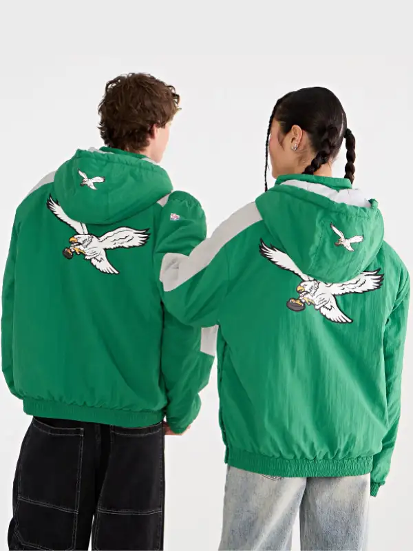 Aeropostale Philadelphia Eagles Hooded Sideline Jacket Aeropostale Philadelphia Eagles Hooded Sideline Jacket Back
