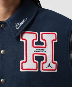 Jordan Flight x Howard University Varsity Jacket Air Jordan x Howard University Navy Blue Jacket