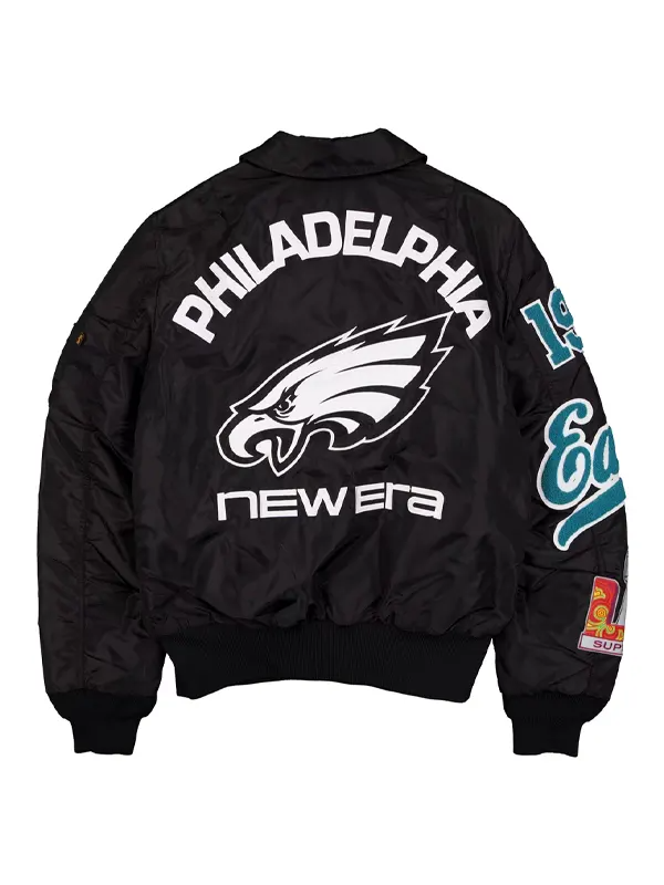 Eagles New Era x Alpha Industries MA-1 Bomber Jacket 2026 Alpha Industries Philadelphia Eagles Black MA-1 Bomber Jacket