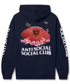 Chicago Bears AntiSocialSocialClub Hoodie 2026 ASSC x Bears Impact Blossom Hoodie Navy Blue