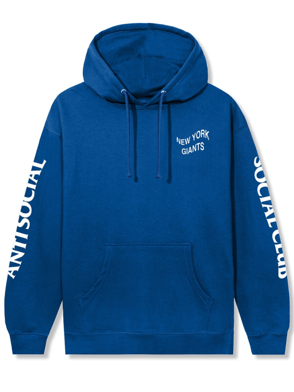 New York Giants AntiSocialSocialClub Hoodie 2026 ASSC x Giants Impact Blossom Hoodie Blue