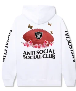 Las Vegas Raiders AntiSocialSocialClub Hoodie 2026 ASSC x Raiders Impact Blossom Hoodie White