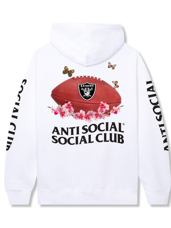 Las Vegas Raiders AntiSocialSocialClub Hoodie 2026 ASSC x Raiders Impact Blossom Hoodie White
