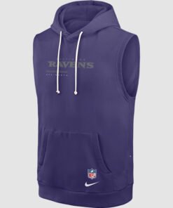 Baltimore Ravens 2026 Jesse Minter Nike Purple Sideline Sleeveless Hoodie