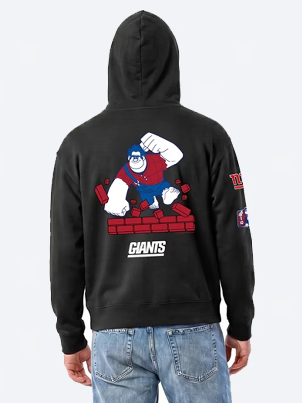 Champion Wreck Ralph All-Star Hoodie Black Unisex New York Giants Disney Hoodie