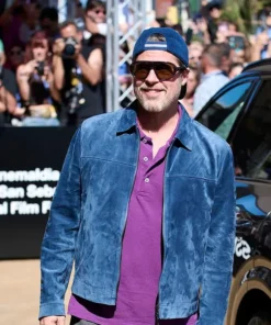Brad Pitt San Sebastián Film Festival Blue Bomber Jacket