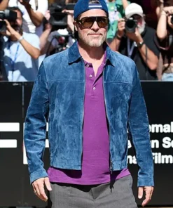 Brad Pitt San Sebastián Film Festival Blue Suede Jacket