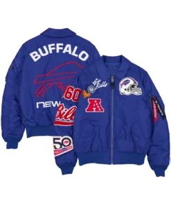 Buffalo Bills New Era x Alpha Industries Royal MA-1 Bomber Jacket