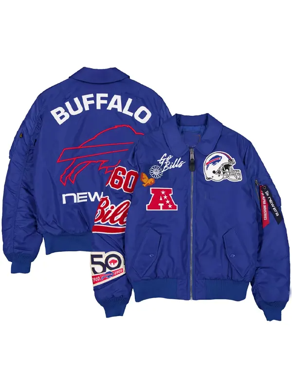 Buffalo Bills New Era x Alpha Industries Royal MA-1 Bomber Jacket Buffalo Bills New Era x Alpha Industries Royal MA-1 Bomber Jacket