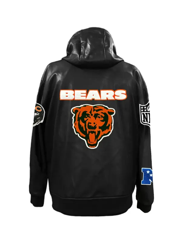 Chicago Bears Vegan Zip Up Jacket Chicago Bears Vegan Zip Up Jacket Black