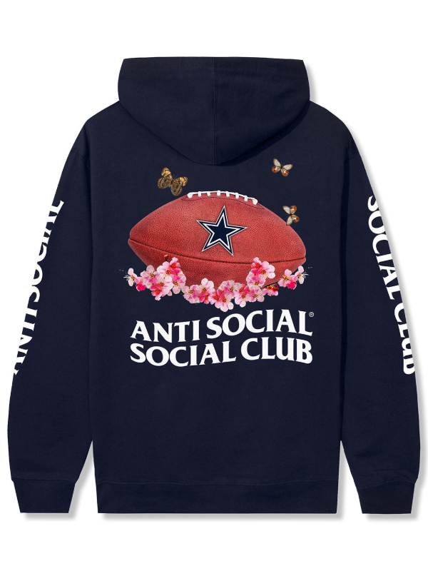 Dallas Cowboys AntiSocialSocialClub Hoodie 2026 Dallas Cowboys Impact Blossom Hoodie Navy Blue