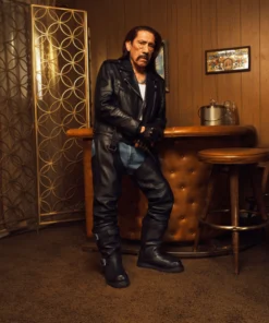 Danny Trejo UGG x Willy Chavarria Leather Jacket Black