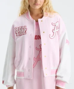 LoveShackFancy Alabama Varsity Jacket Fanatics x LoveShackFancy Alabama Collegiate Varsity Jacket