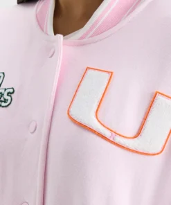 LoveShackFancy Miami Varsity Jacket Fanatics x LoveShackFancy Miami College Varsity Jacket