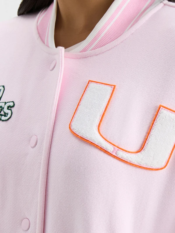 LoveShackFancy Miami Varsity Jacket Fanatics x LoveShackFancy Miami College Varsity Jacket