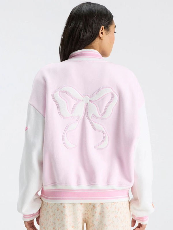 LoveShackFancy Miami Varsity Jacket Fanatics x LoveShackFancy Miami Varsity Jacket