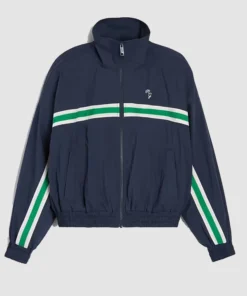 Malbon Poplin Windbreaker Jacket Gap x Malbon Navy Blue Poplin Jacket