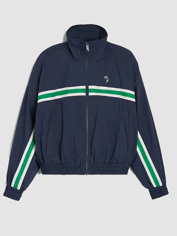 Malbon Poplin Windbreaker Jacket Gap x Malbon Navy Blue Poplin Jacket