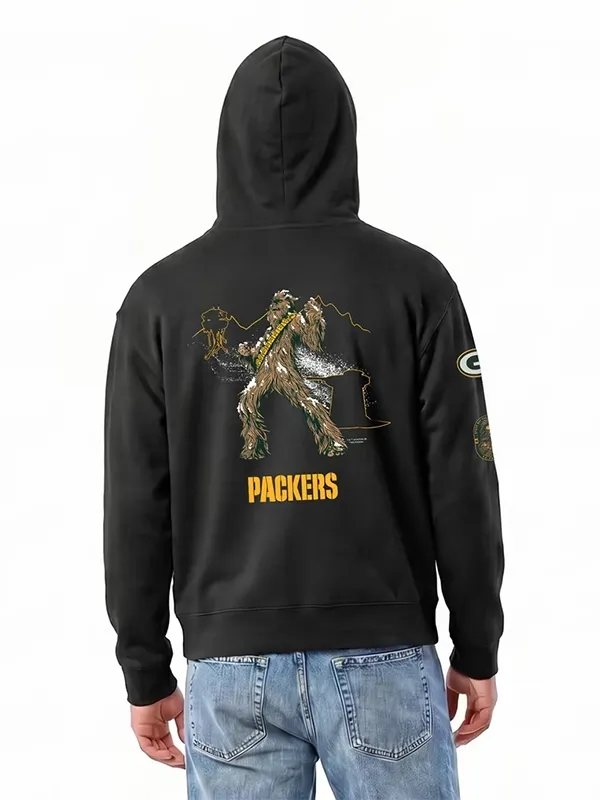 Packers Disney x Champion Chewbacca Hoodie Green Bay Packers Champion Chewbacca Hoodie